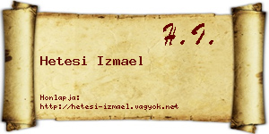 Hetesi Izmael névjegykártya